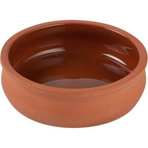 Terra Tek 8.5 Ounce Terracotta Cazuelas, Set of 4 Brown Glazed Clay Cooking Pots